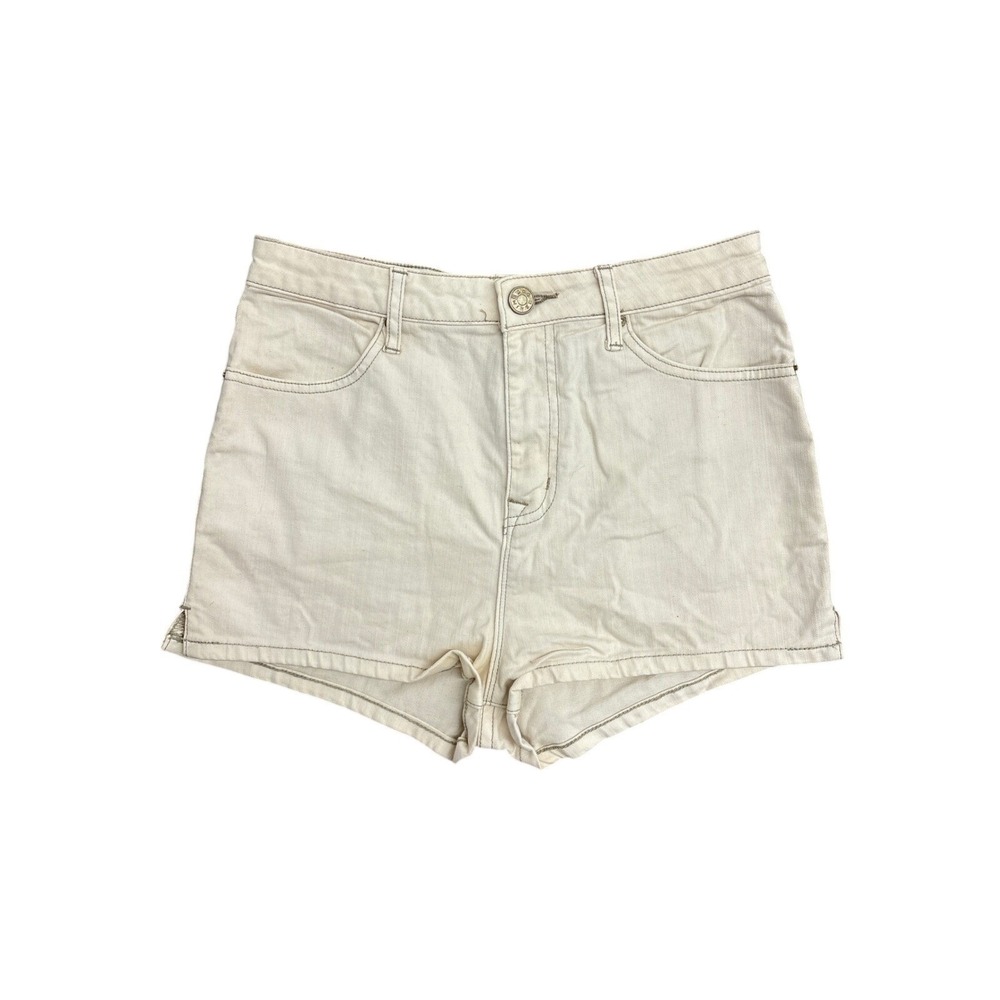 BDG Urban Outfitters Cream High Waisted Denim Shorts Off White Women Size 26